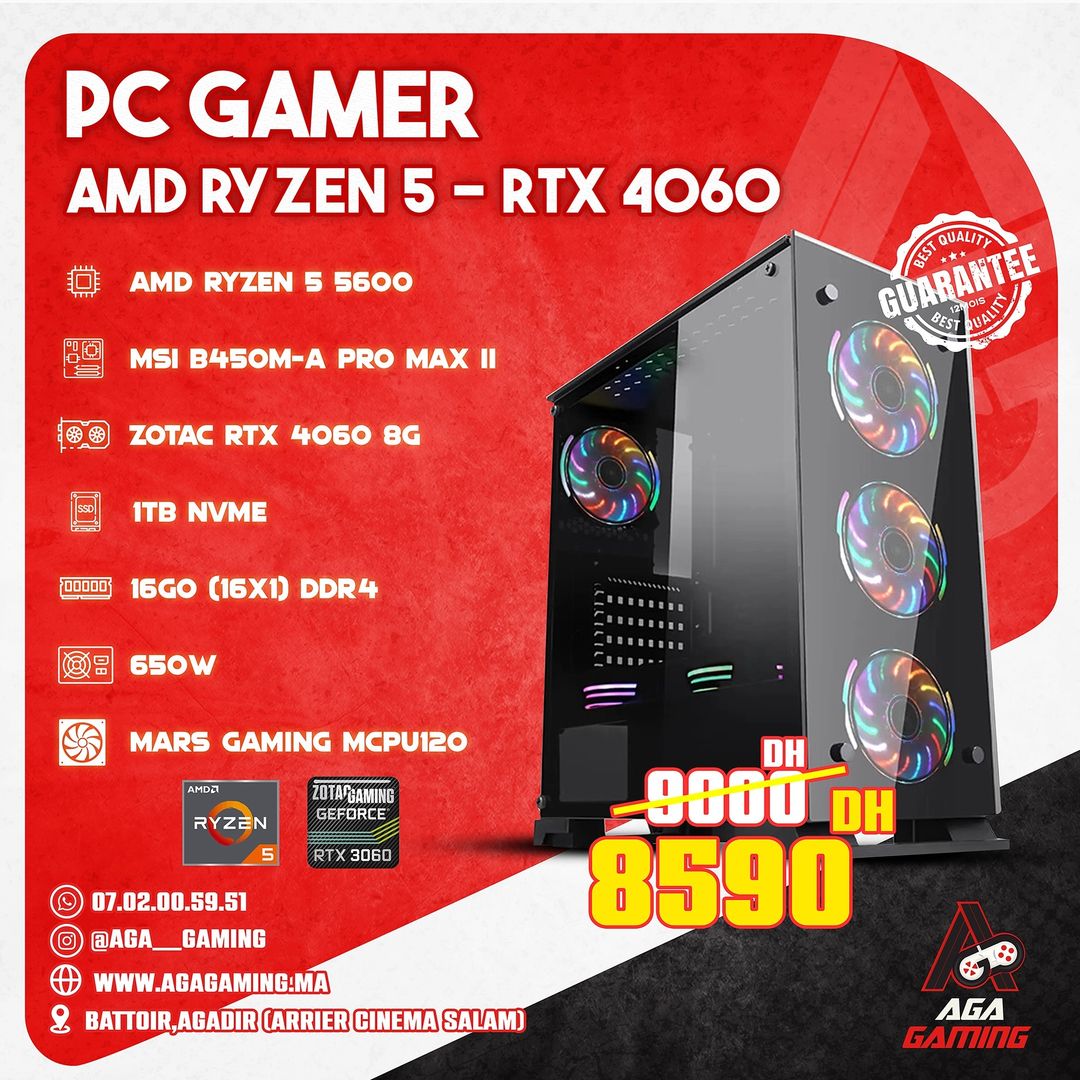 Pc Gamer AMD Ryzen 5 5600 / RTX 4060 8gb Pc Gamer AMD Ryzen 5 5600 / RTX 4060 8gb